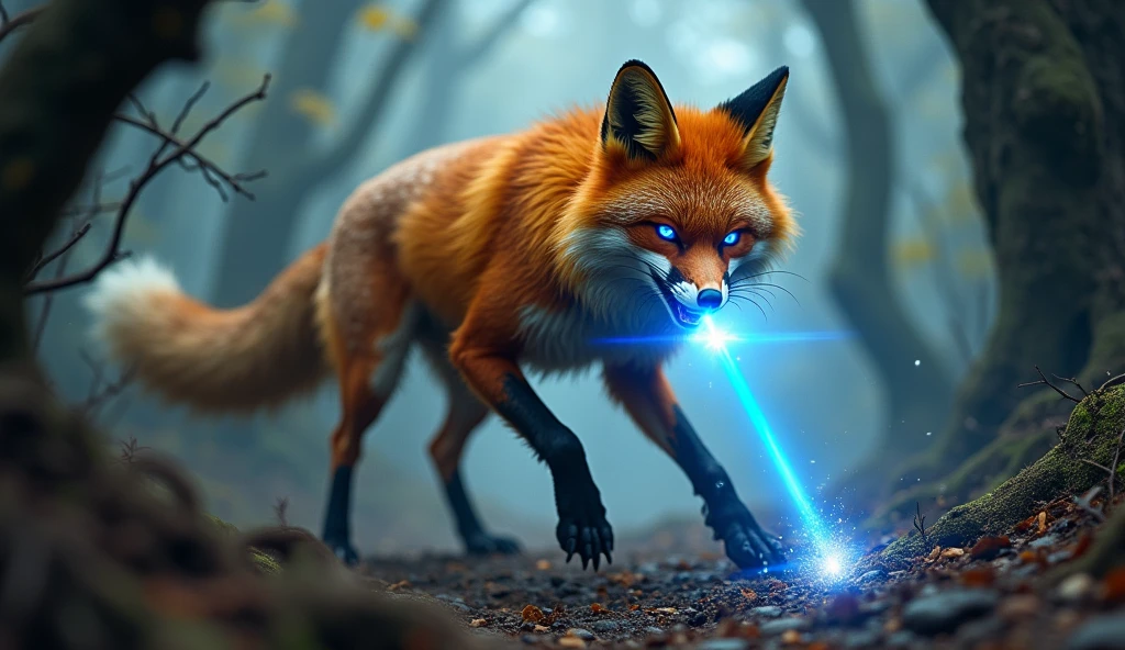 POWERFUL ANGRY FOX WITH LASER POWERS IN ITS EYES