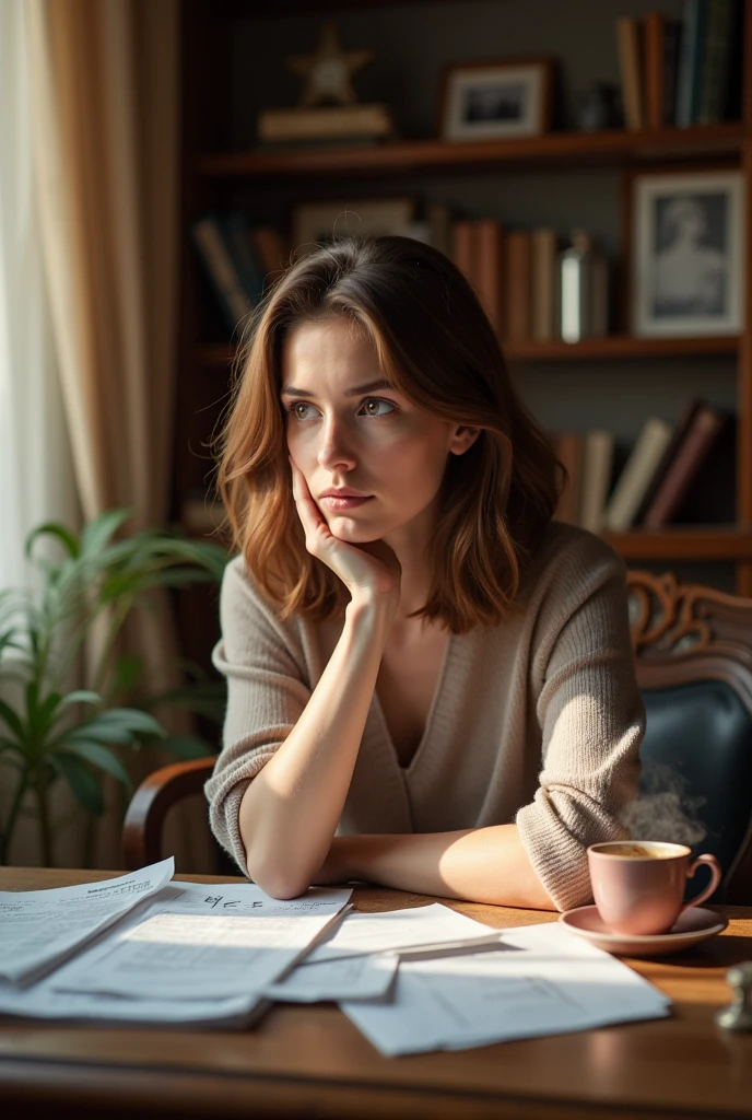 a thoughtful woman seeing her debts