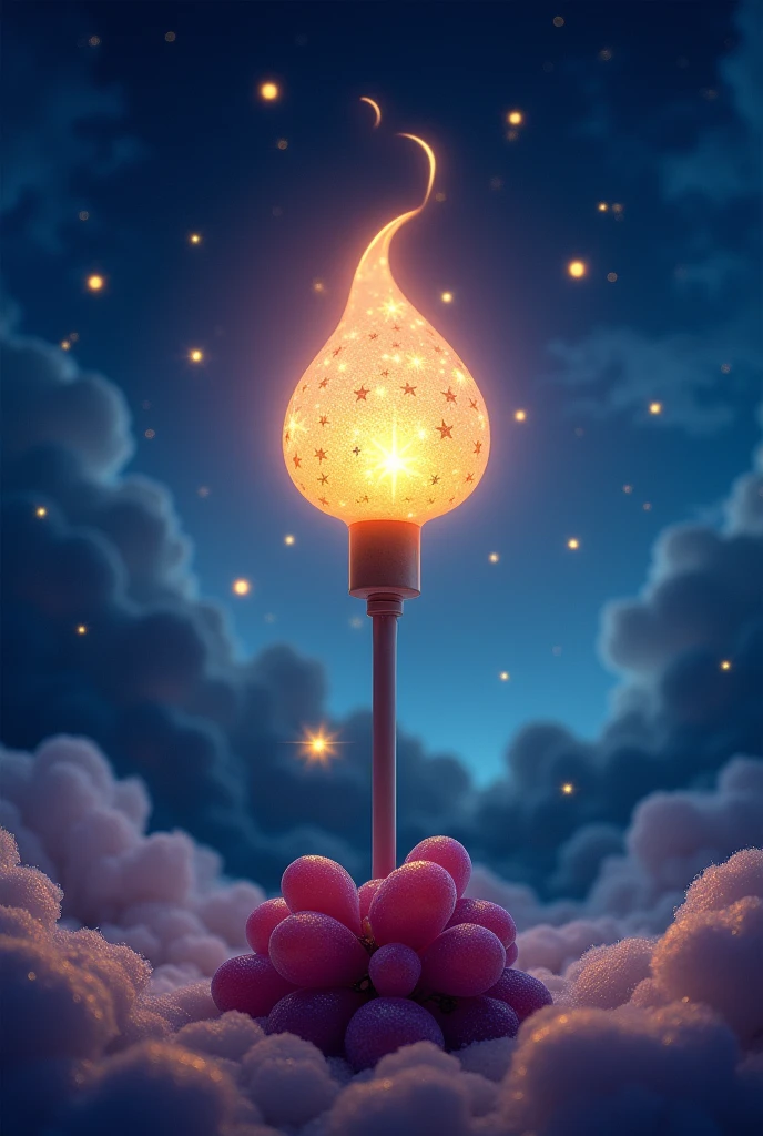  lightstick com estrelas e uma uva