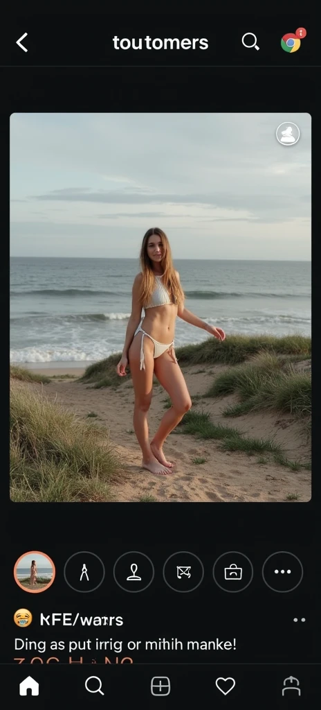 Put this girl in the nude photo with the same pose and scenery, but naked