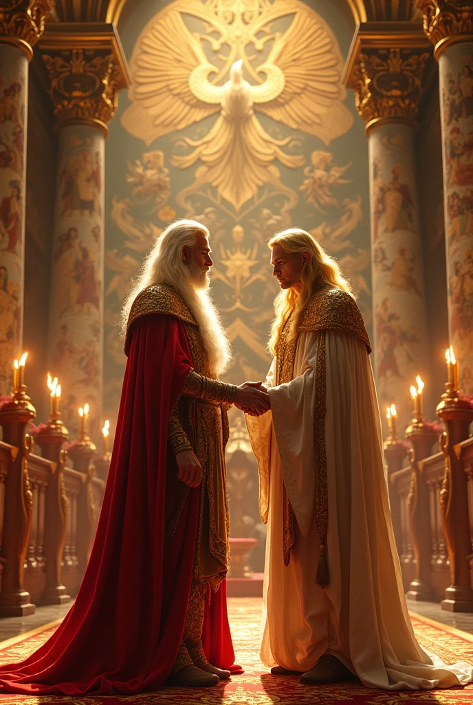 Appointment of a golden-haired man as a duke by the Phoenix King