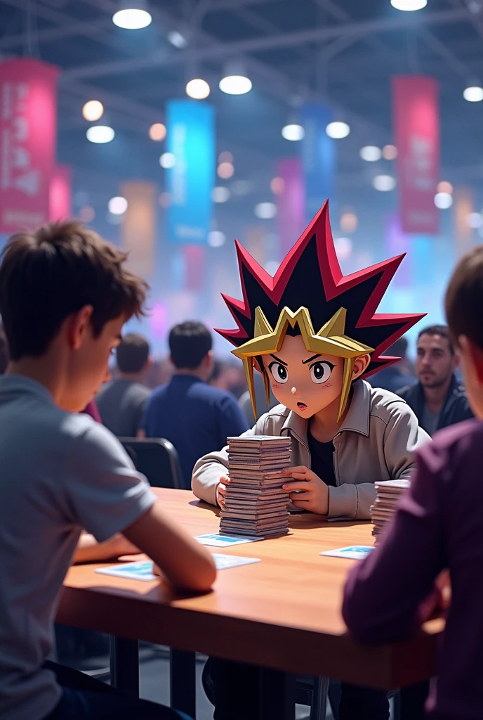 Teenager playing Yugioh in a tournament