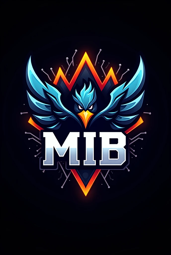 Create a professional sports logo for a Free Fire team named &#39;MIB&#39;. The logo must be unique and never seen before.