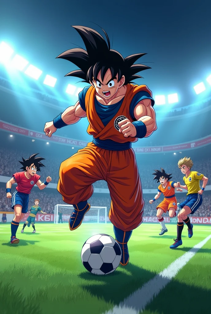 Goku playing soccer 4k