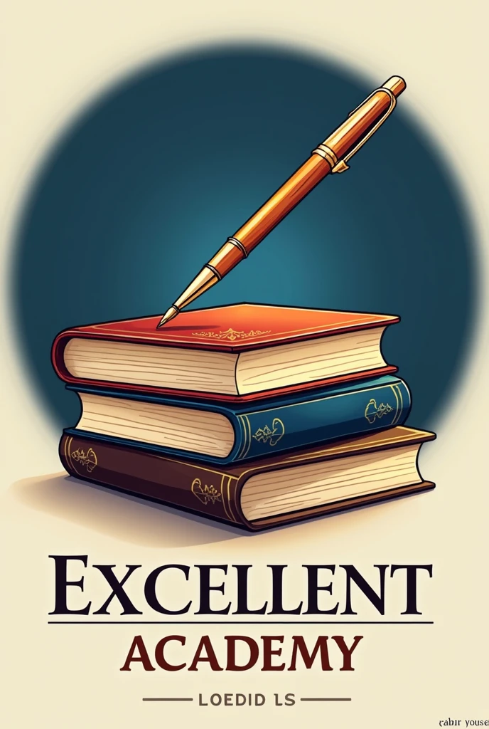 A logo for acadmy name the Excellent academy with beautiful books and pen
Under written acadmy by Kabir Yousaf