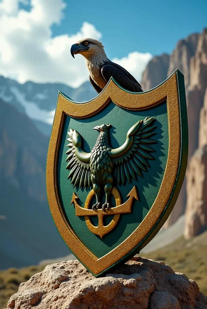 National athletic shield with a vulture