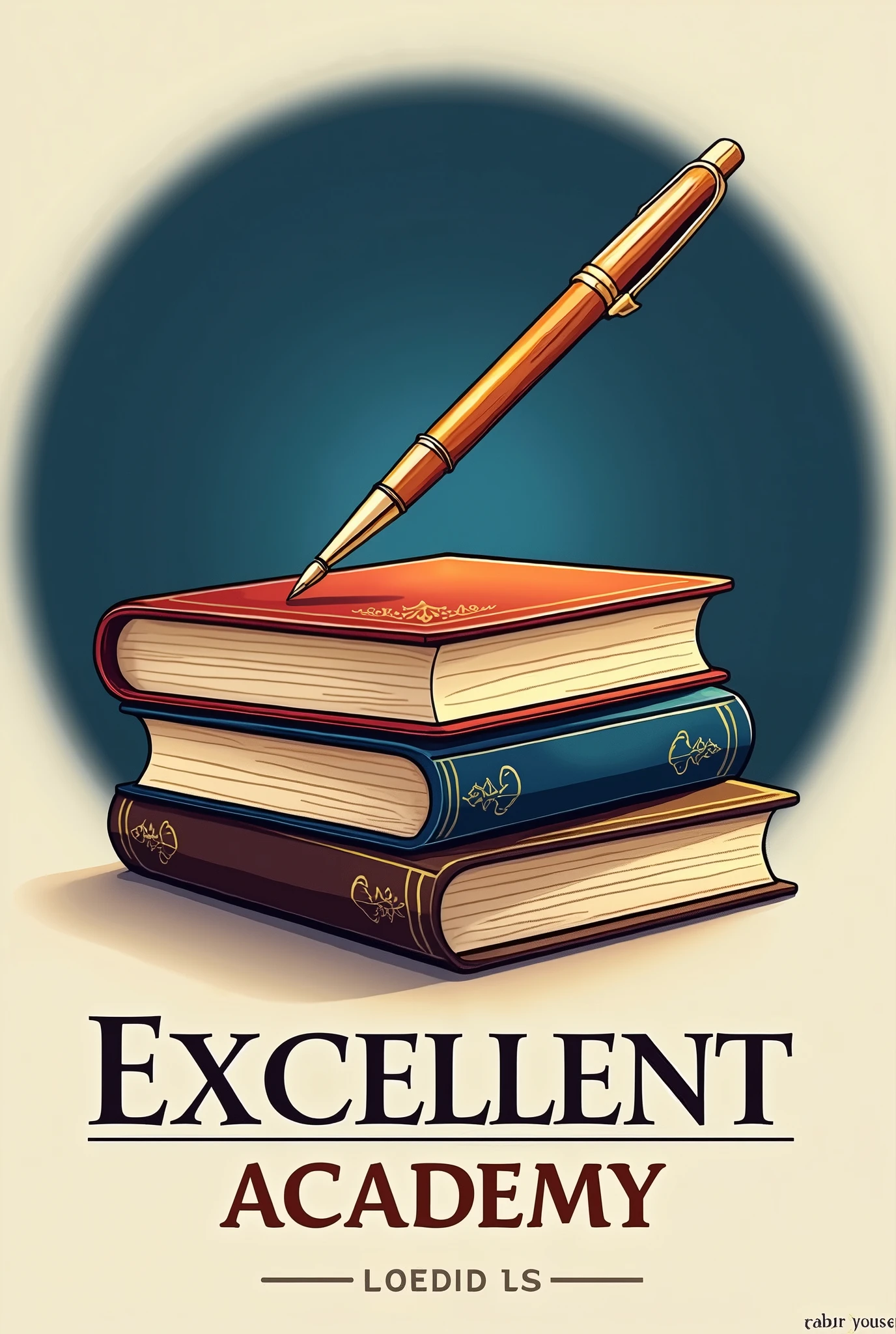 A logo for acadmy name the Excellent academy with beautiful books and pen
Under written acadmy by Kabir Yousaf