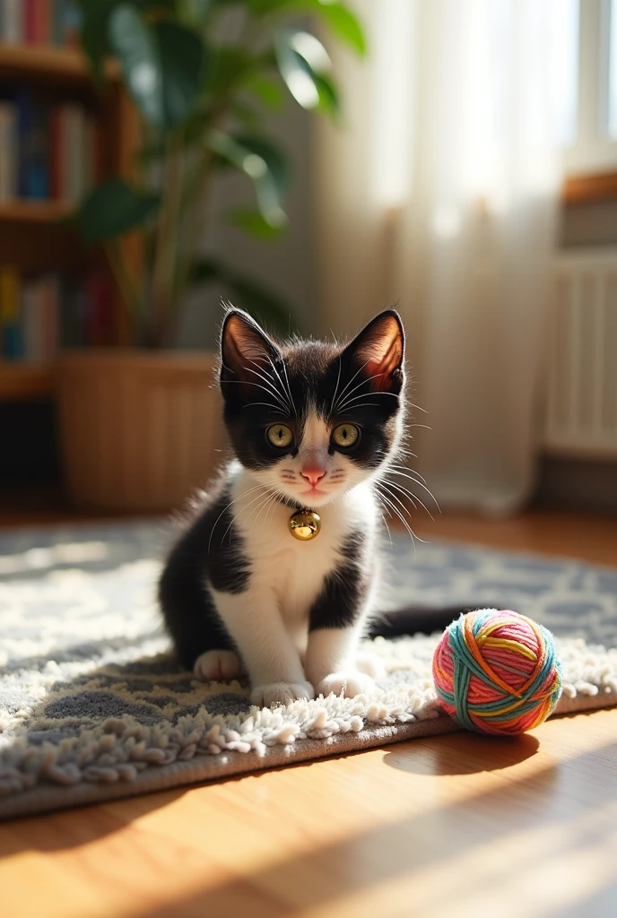 black and white kitten