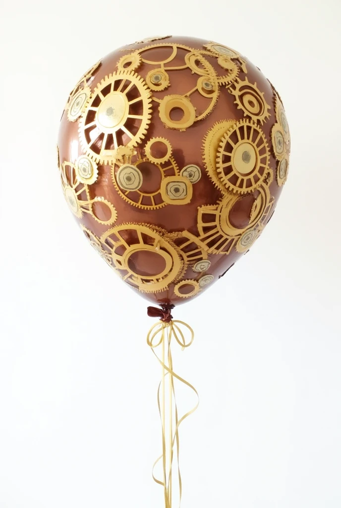 A flying balloon shaped like clock gears with a white background png