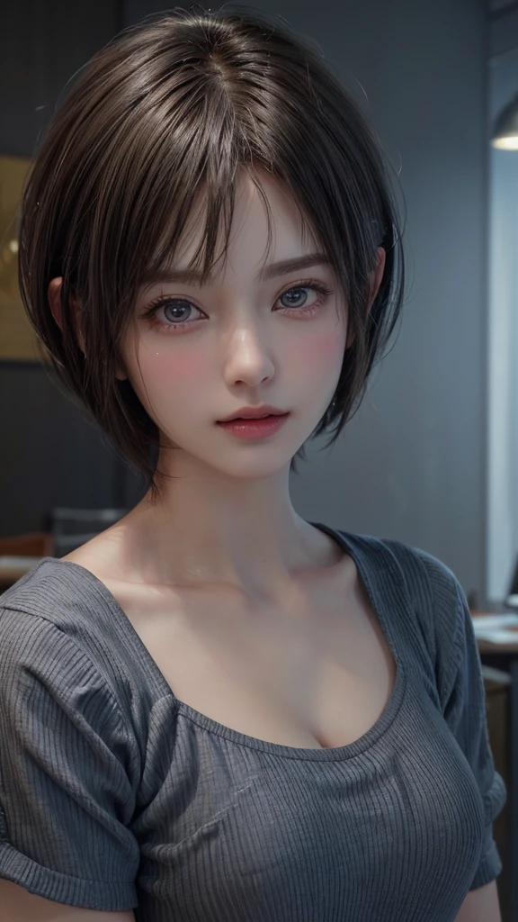 (masterpiece:1.3), ( Highest quality: 1.4),
Cinema Lighting,
(((1 person))), Beautiful Face, (Realistic Face),
Beautiful hairstyle, (short hair :1.5),
Realistic eyes, Beautiful attention to detail,
(Realistic Skin), Beautiful Skin,
(blouse),
Absurd, Charm,
Ultra-high resolution, Ultra-realistic, Very detailed,
Golden Ratio,
office Street,