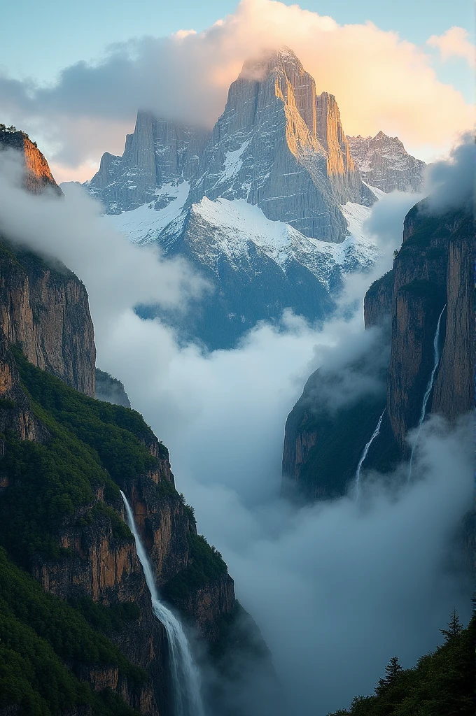 Mountains, clouds, fog