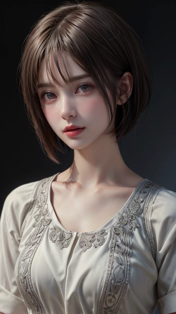 (masterpiece:1.3), ( Highest quality: 1.4), 
Cinema Lighting, 
(((1 person))), Beautiful Face, (Realistic Face), 
Beautiful hairstyle, (short hair :1.5),
Realistic eyes, Beautiful attention to detail, 
(Realistic Skin), Beautiful Skin, 
(blouse), 
Absurd, Charm, 
Ultra-high resolution, Ultra-realistic, Very detailed, 
Golden Ratio,  
office Street,