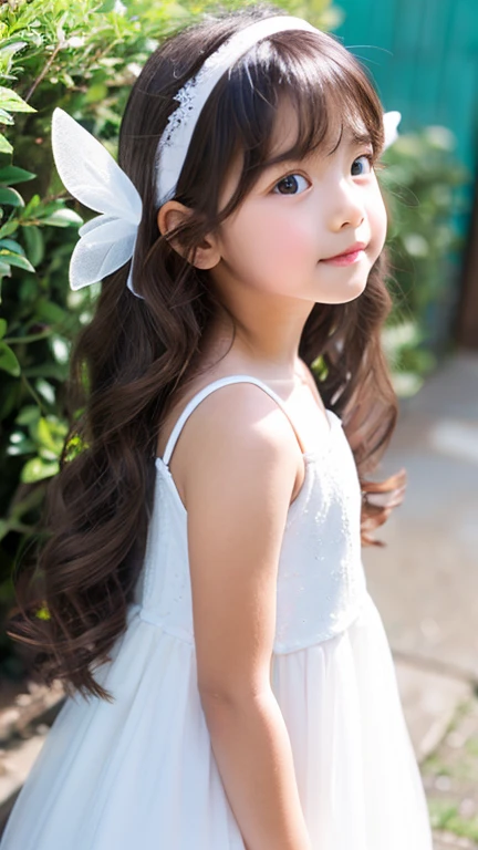 Angel　girl　Long Hair　White Dress