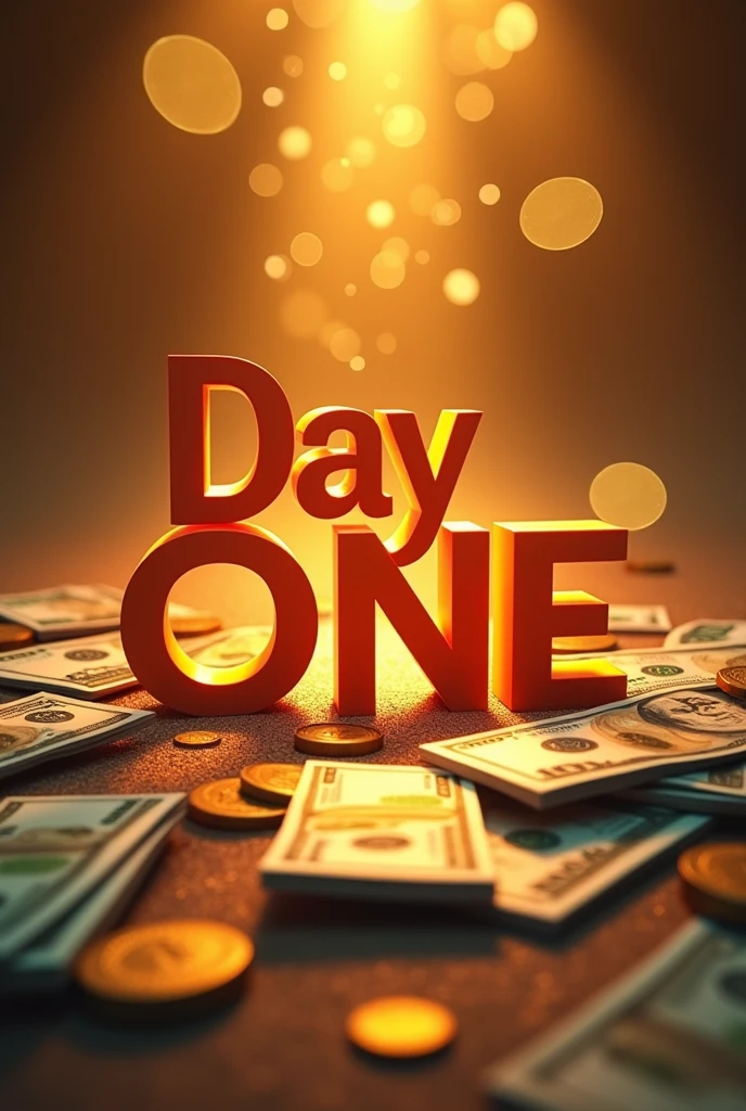 Image with money in the background and Day One written in front in another