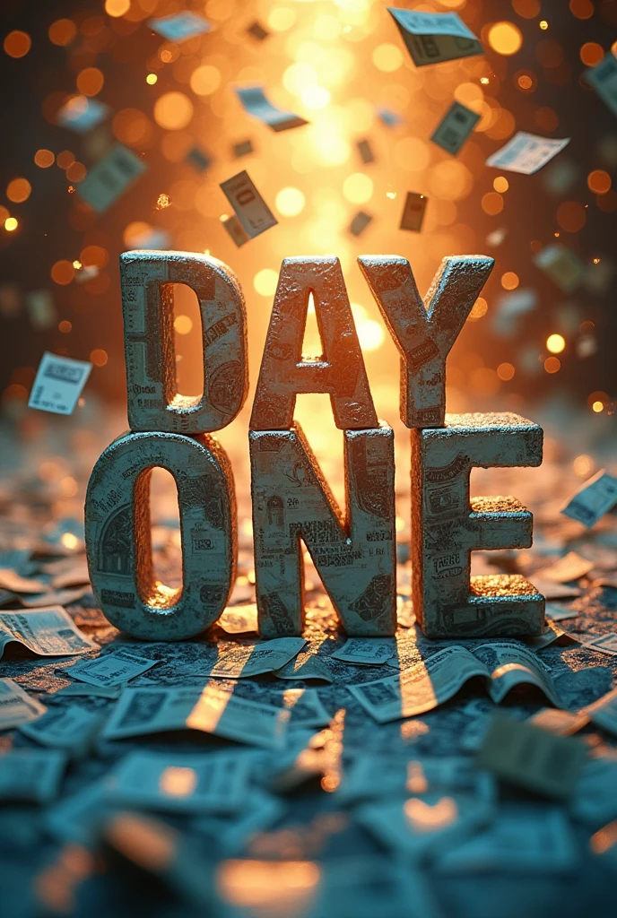 Image with money in the background and Day One written in front in another