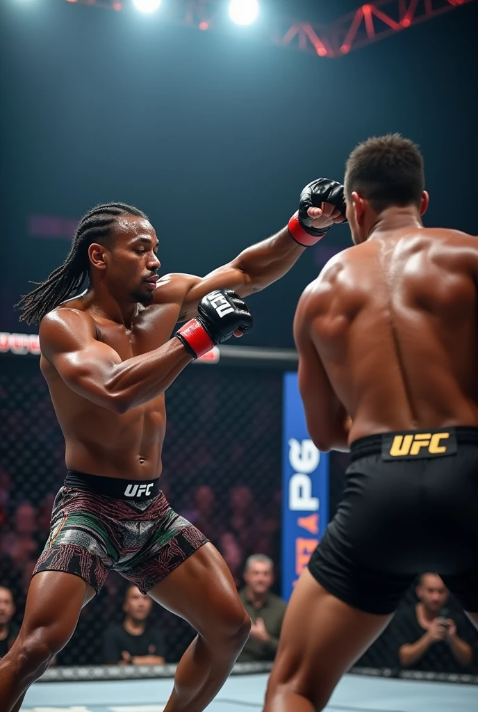 Poatan throwing a punch during his UFC fight