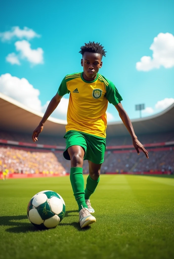 Create a Cameroonian footballer who is young and agile and slim