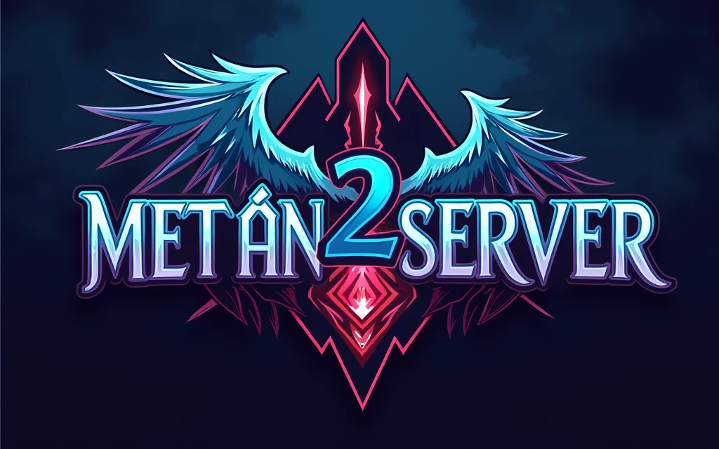 a competitive MMORPG logo that says METİN2 SERVER