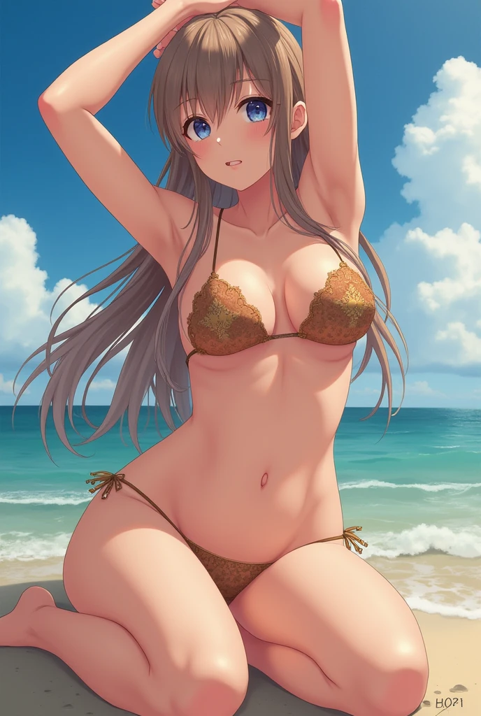 Naked anime character without clothes with big tits