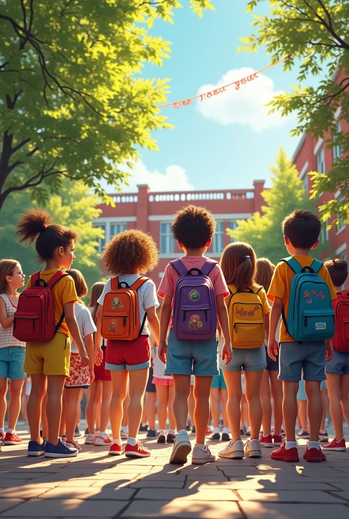 A group of students saying goodbye on the last day of school