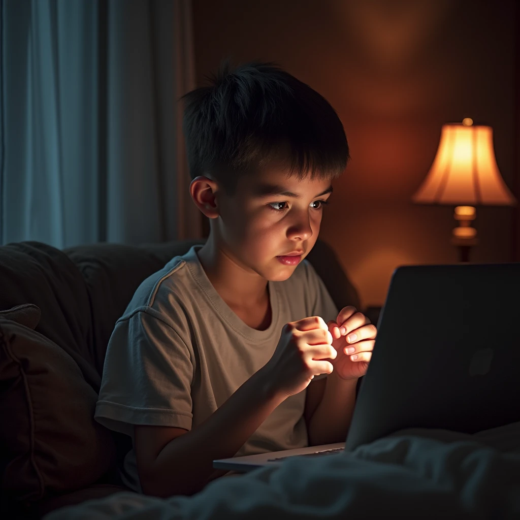 A 13-year-old boy has to watch porn and starts masturbating
