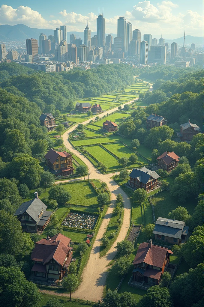 Select three images of urban or rural spaces and classify them according to demographic criteria., economic and morphological, writing epigraphs describing the characteristics of the sites