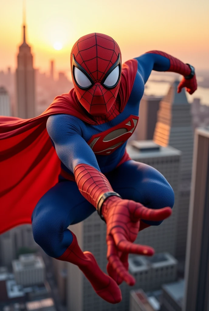 Spiderman in superman clothes