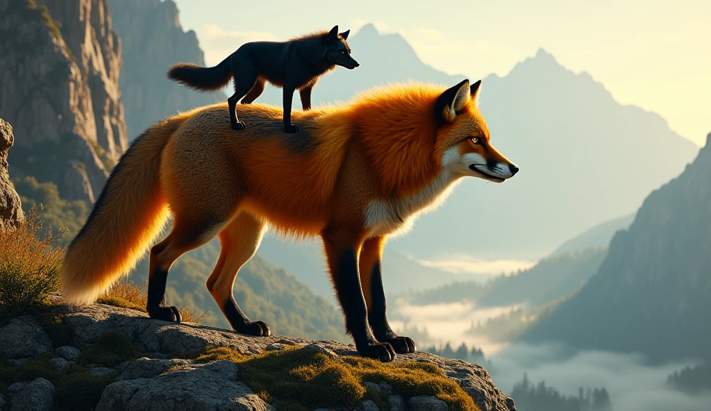 THE BIGGEST ANGRY FOX CARRYING THE WOLF ON ITS BACK