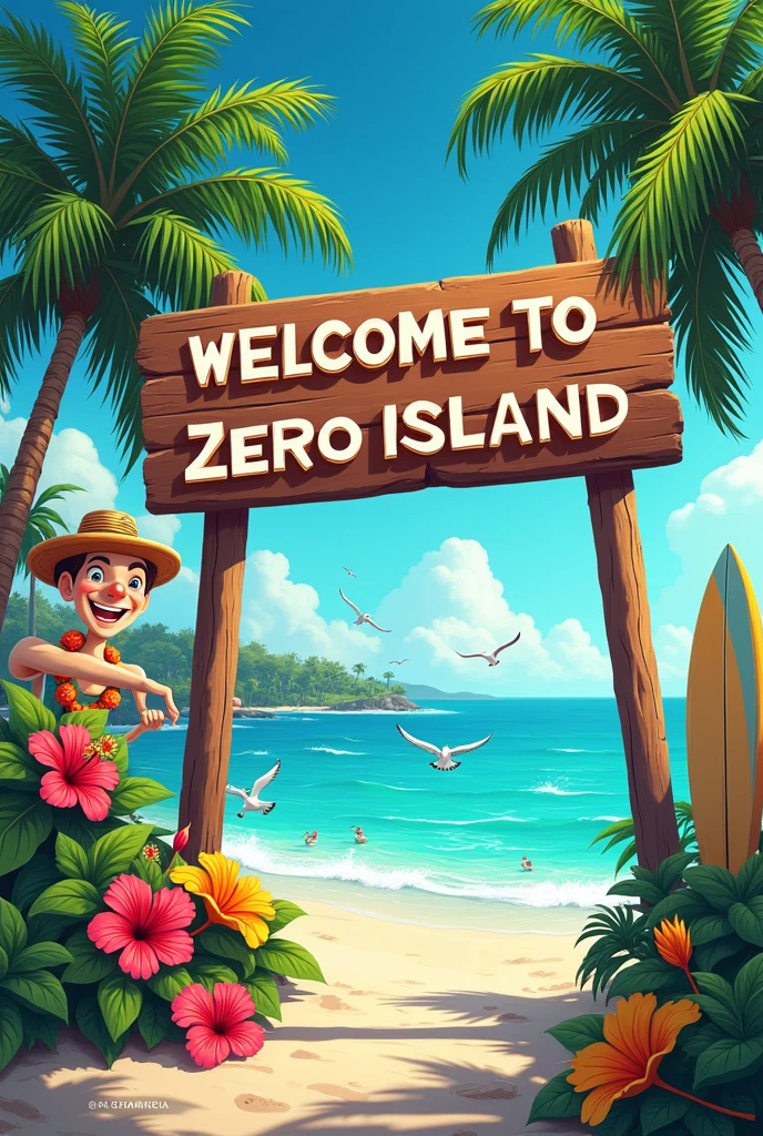 tulisan WELCOME TO 2ZERO ISLAND