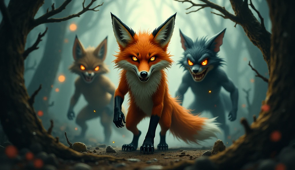 ANGRY FOX WITH DEMONS ON HIS SIDE 