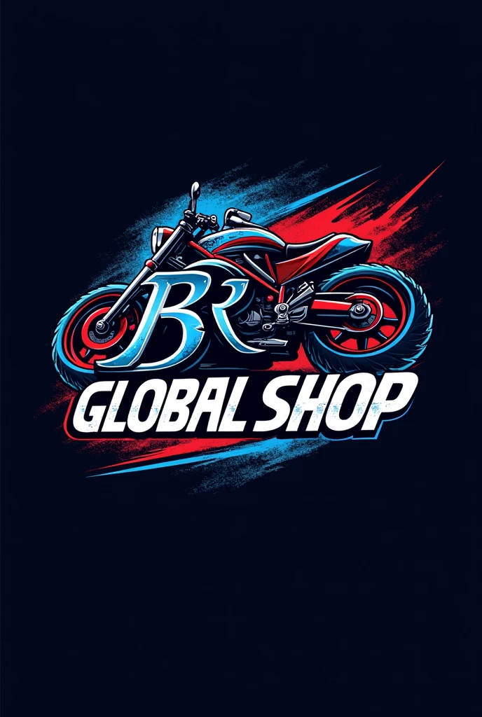 create a logo brand with the name BR GLOBAL SHOP, related to the motorcycle industry
