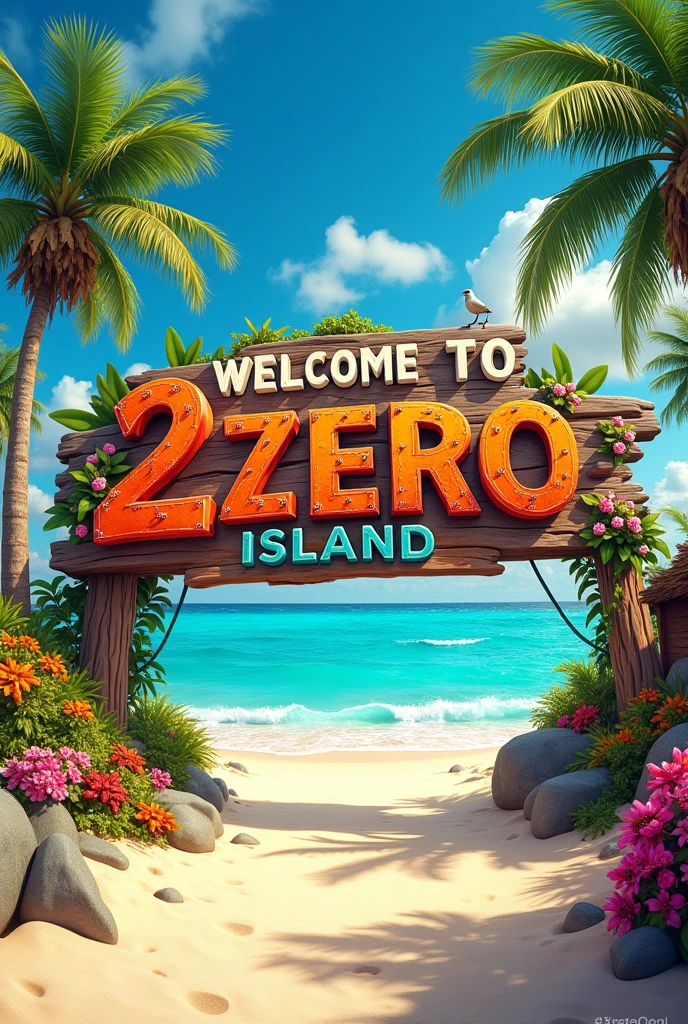 Tulisan WELCOME TO 2ZERO ISLAND