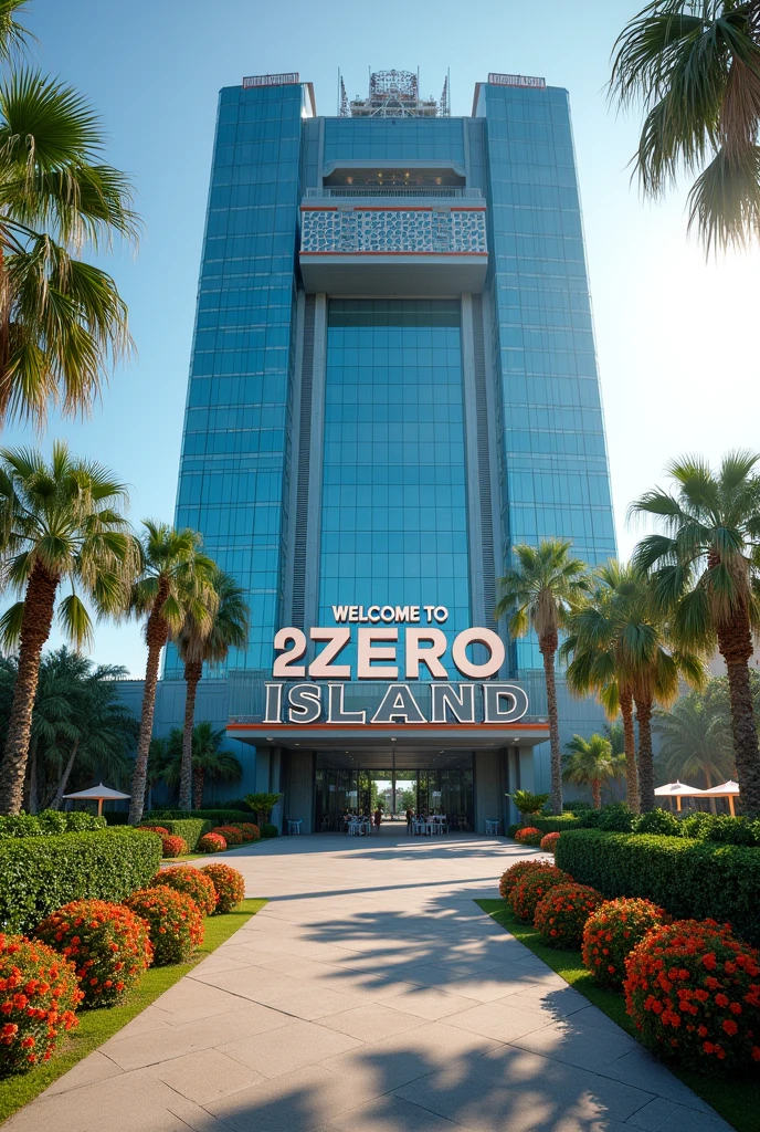large building with the words WELCOME TO 2ZERO ISLAND