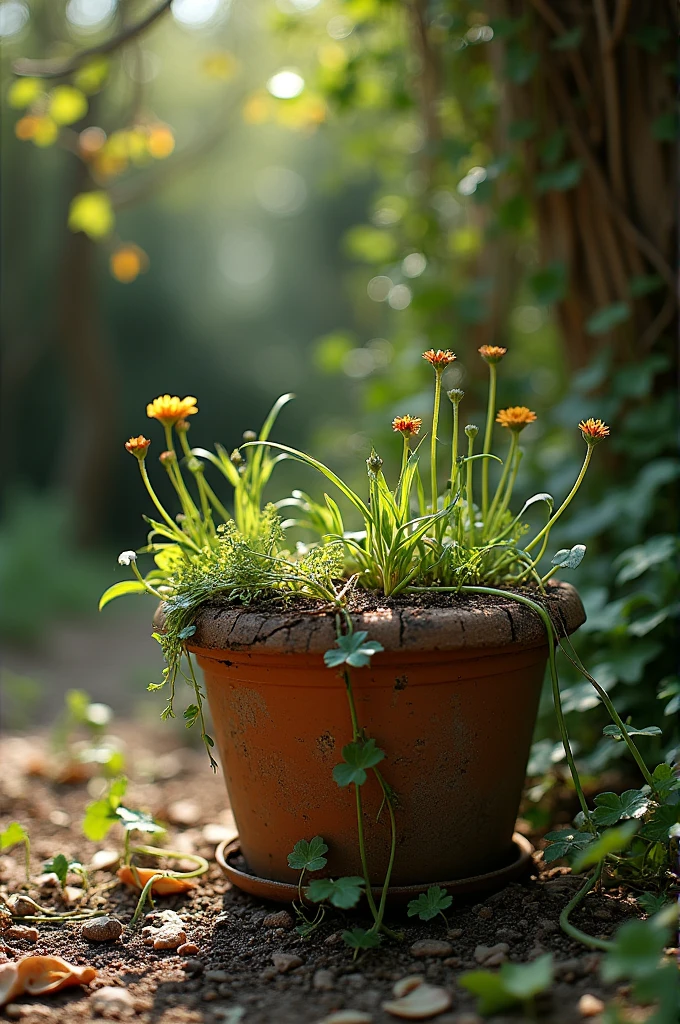 An abandoned flower pot