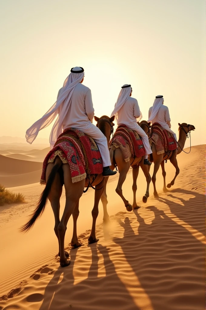 Gulf dress boilers riding a camel