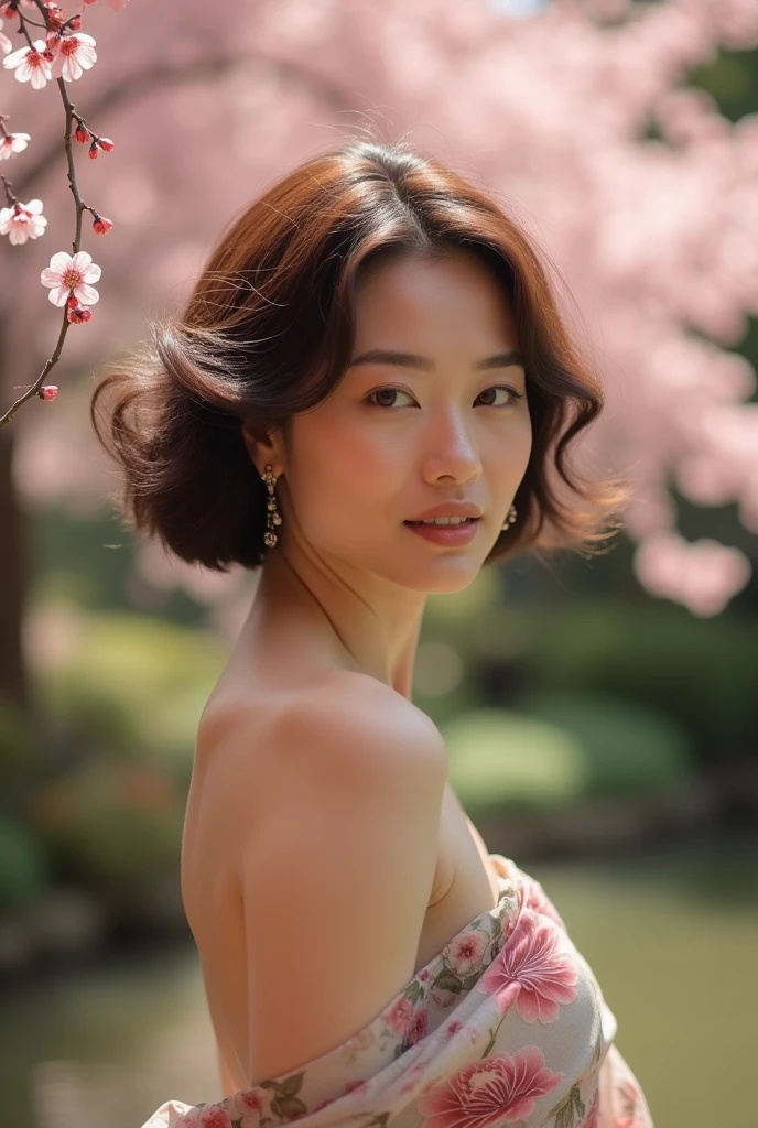 Japanese women、50 years old、Brown Hair、Shortcuts、???????、Bcup、