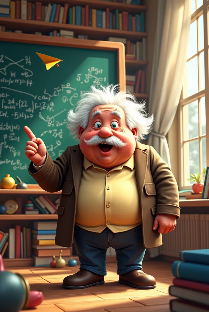 Make Albert Einstein fat without a coat serious adult drawing
