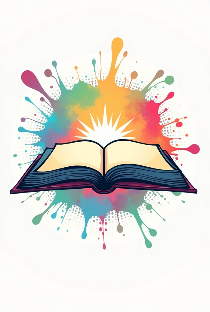 Create a corporate image (Logo simple) about a museum of Japanese comics and manga that calls itself: "Comic Verse Museum", with a book (comic or manga) in the middle, and a range of bright colors and pastel colors. Let it be a SIMPLE logo