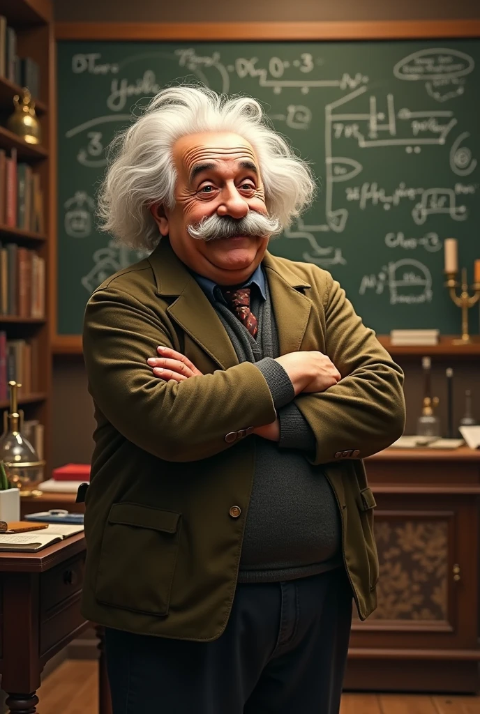 Make Albert Einstein fat without a coat serious adult drawing less  

