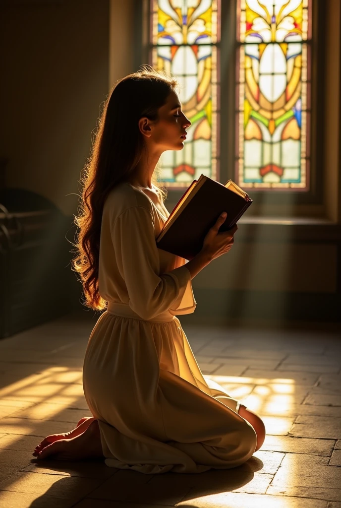 someone praying with a bible