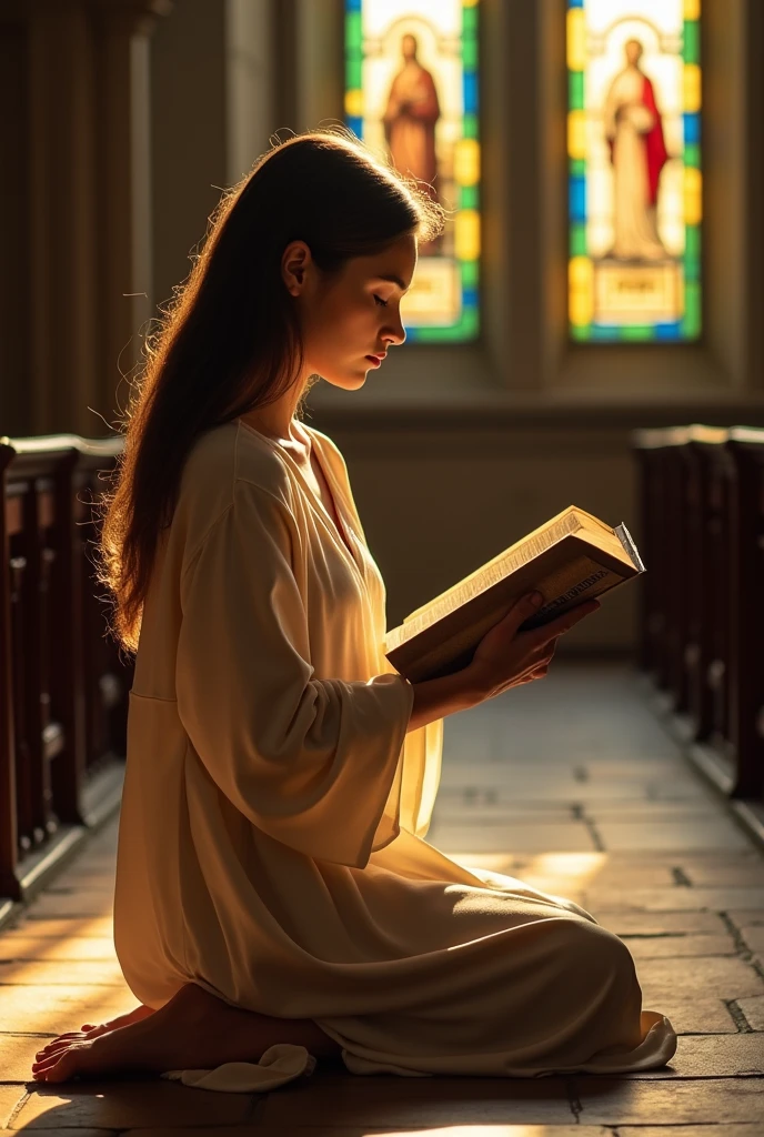 someone praying with a bible