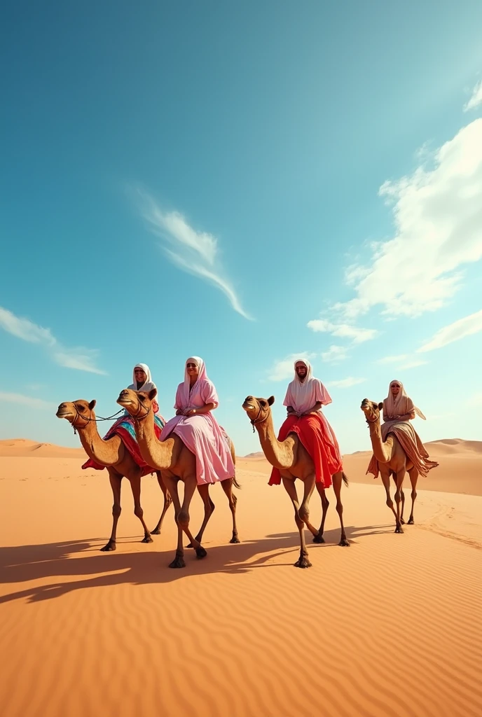Gulf dress boilers riding a camel