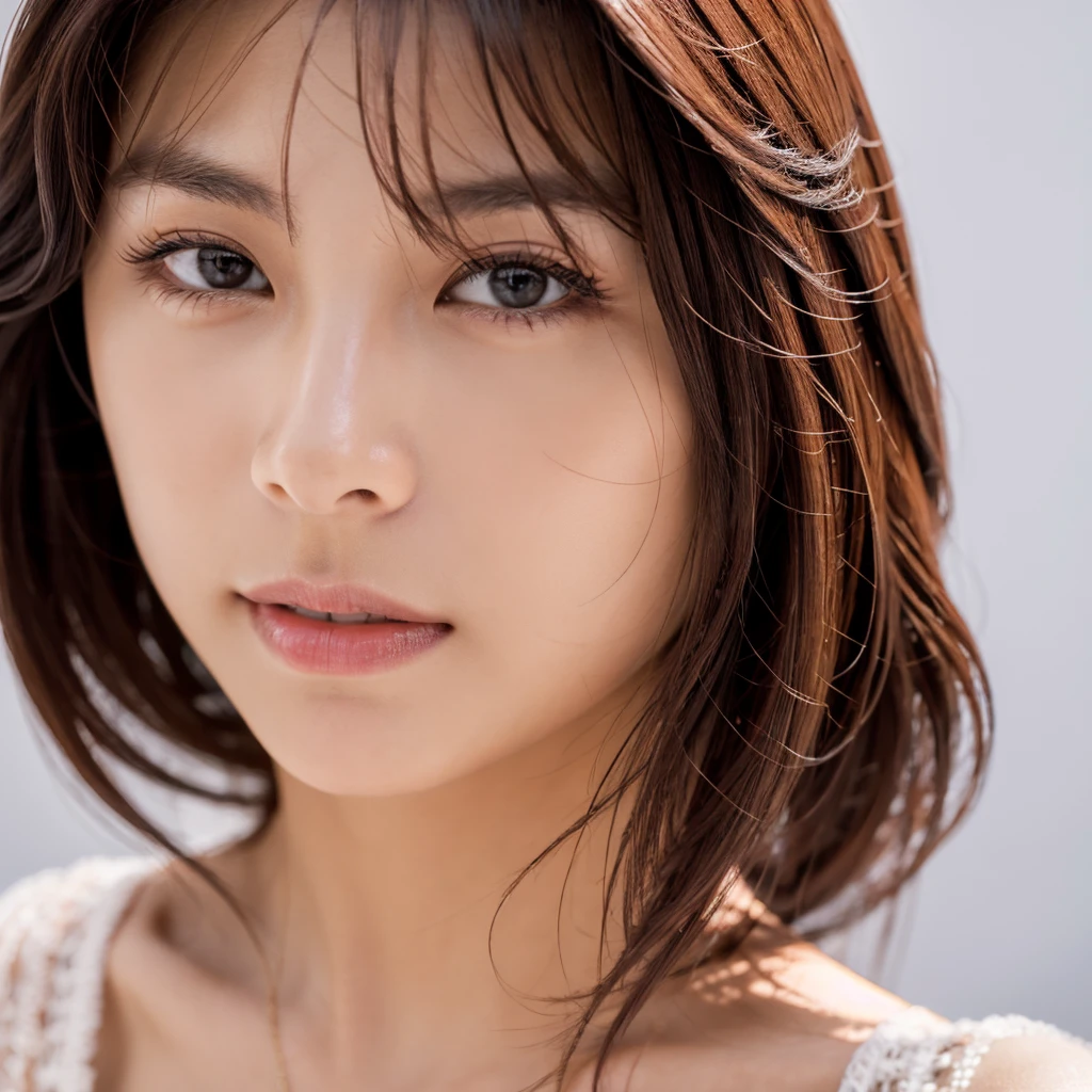 Model actress、A beautiful woman、One Woman、cool、Japanese and half European、Close-up of face、30 generation beauty、Realistic Skin、4K images、Commercial Shooting