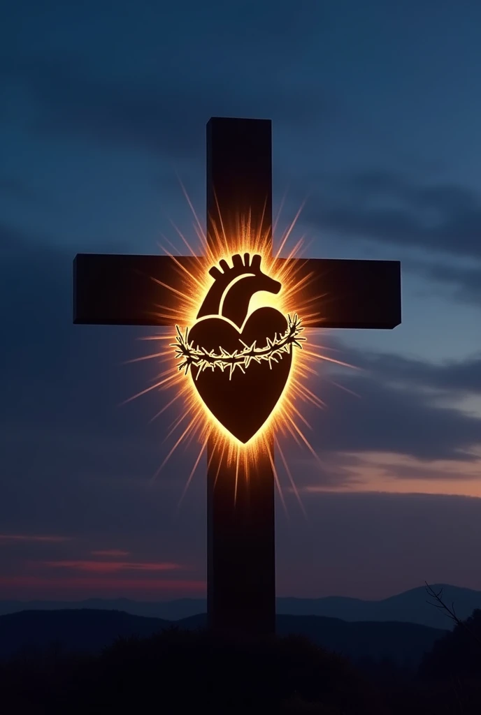 Image of the heart Sacred heart of Jesus silhouette