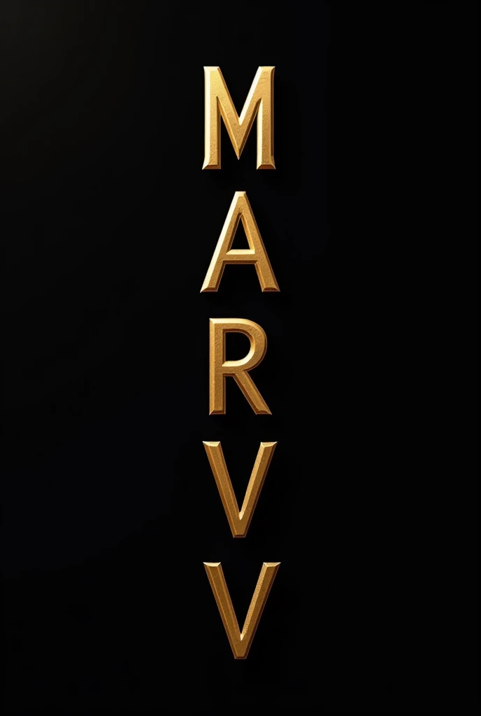 a logo with the word MARV in black and gold with a black background with the letters one on top of the other