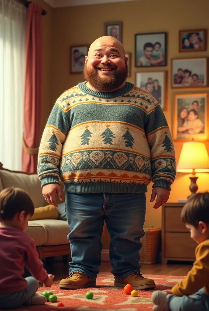 a fat and bald father