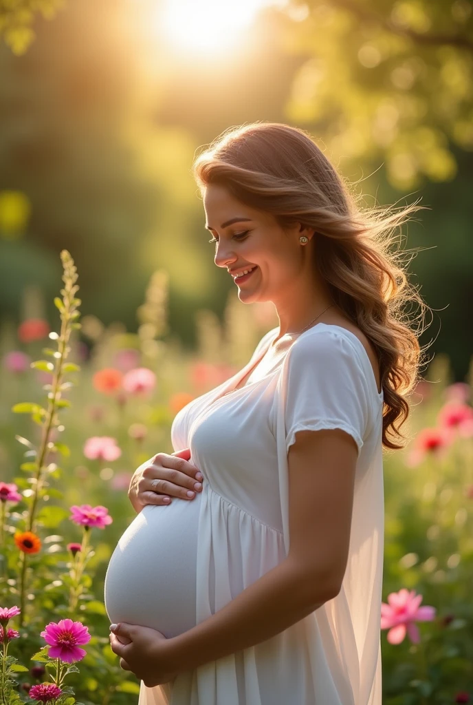 Please create a pregnant woman image from this photo 
