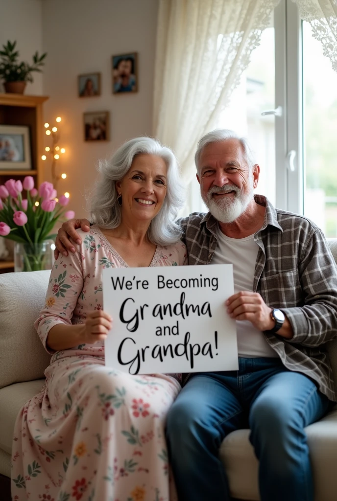 Make a picture announcing that they are going to be grandma and grandpa