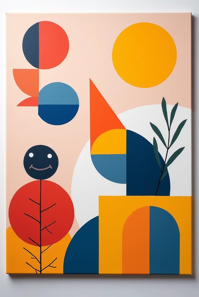 Make a painting with geometric figures that is easy to recreate VERY EASY TO DO IN REAL LIFE
