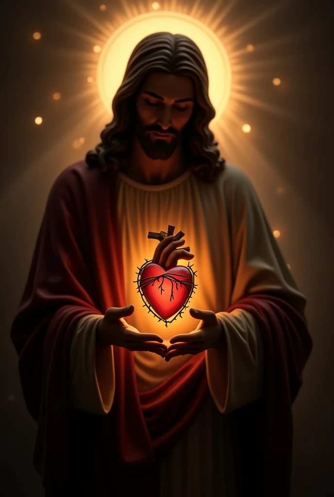 Silhouette of the heart of Jesus